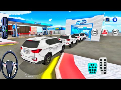 3d Driving Class #19 - New Kia Rexton SUV Car In Car Wash & Gas Station - Android Gameplay