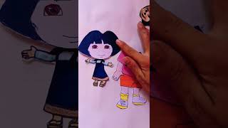 Blue Russian Cute Innocent Girl Masha And Brazilian Character Dora