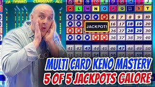 "Unbelievable Wins! Multi Card Keno Mastery - 5 of 5 Jackpots Galore!"