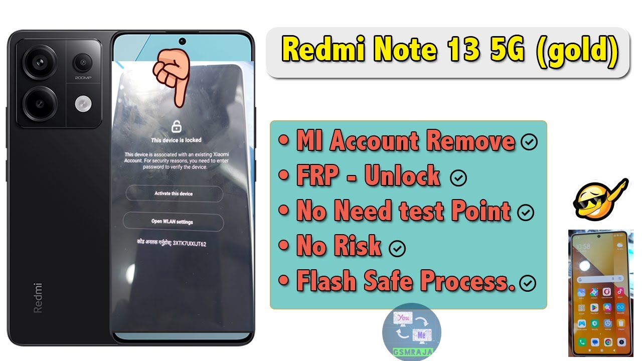 Redmi Note 13 5G (gold) MI Account Remove | Redmi Note Redmi Note 13 5G (gold) MI Account Remove | Redmi Note