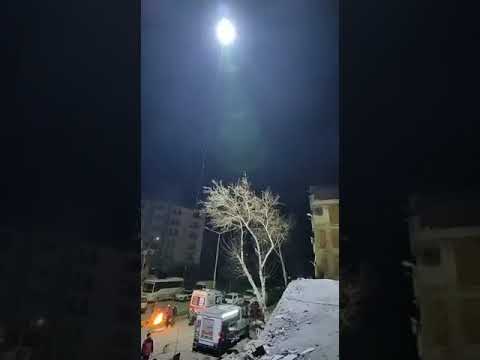 China&#039;s drone lights appeared at the Turkish earthquake rescue site.