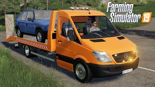 Fs19 - Transporting Car With Mercedes Sprinter - New Car Mod For Farming Simulator 2019 Roleplay