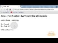Javascript Capture Keyboard Input Tutorial HTML Application Programming