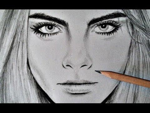 drawings hipster boy tumblr Cara Delevingne,  Lapse pencil Time with YouTube Drawing