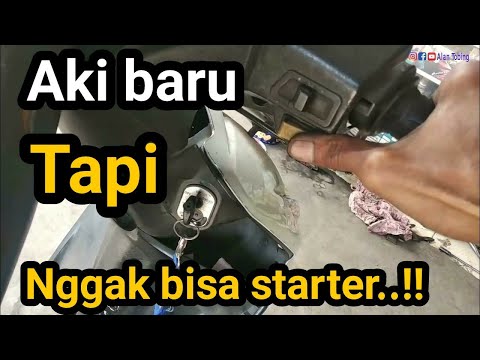 Beat carburetor new battery electric starter not working || ALAN TOBING