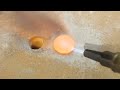 Melting a 10 cent euro coin.