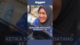 Momen Mengharukan Sopir Truk Yang Sempatkan Diri Menemui Istri Di Sekolah