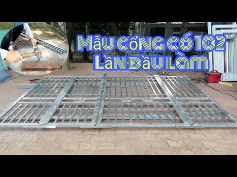 Chia sẻ mẫu cửa cổng sắt 4 cánh đẹp ba nhỏ một lớn |#phucthien vlog