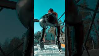 Kate In Pairadize Leather Leggings And Tight Corset