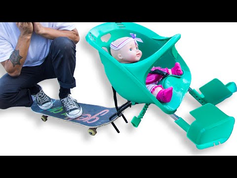 SKATEBOARD BABY TRAILERS!  Wave of the future!