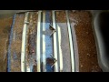 Watch Gold prospecting dredge sluice riffle inspection. Video