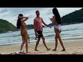 Walk along the beach in Phuket  Thailand   tranny girls seduce a man