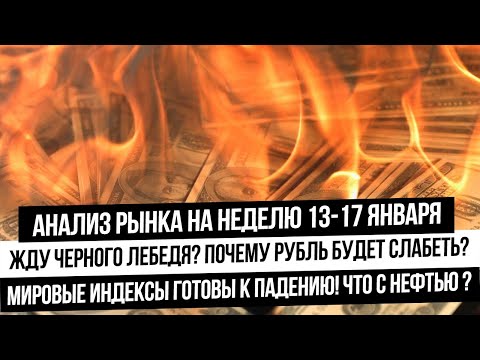 Анализ рынка на неделю 13-17 января. Черный лебедь! Почему рынок РФ будет падать? Девальвация рубля.