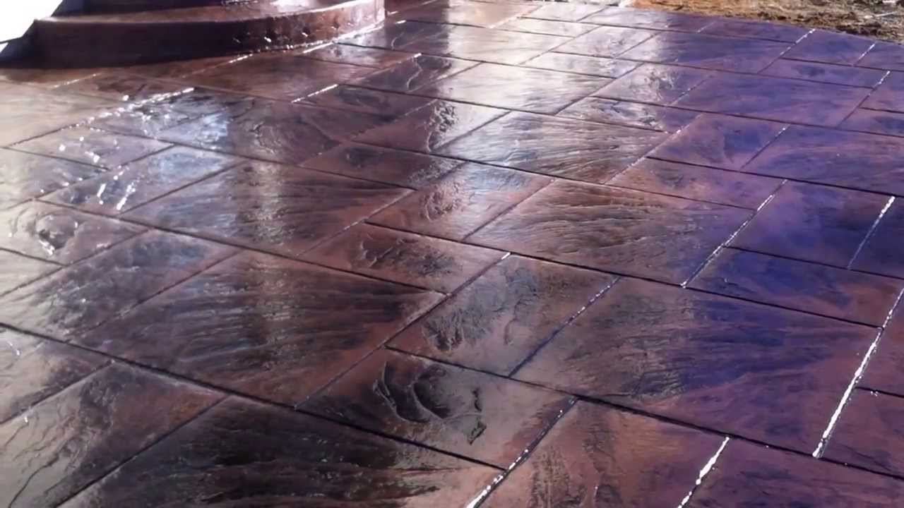 Stamped concrete Colored & stamped concrete installation - YouTube