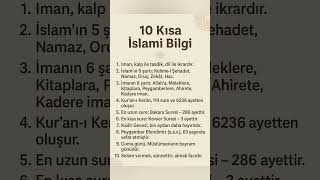 Kısa Ama Derin 10 İslami Bilgi