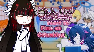 Obey me react to F!mc as Columbina 🪽 || Gacha Club || 2/? || By : Ophelia (Me)