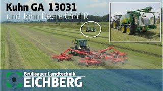 Kuhn GA 13031 und John Deere C441R bei Brülisauer Landtechnik - Robert Aebi Landtechnik