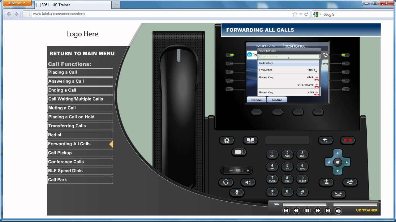 Cisco Unified IP Phone: 8961 / 9951 - Forwarding all Calls (CFwdAll