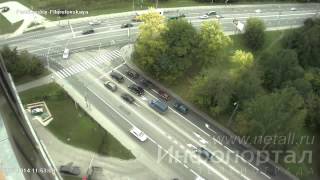 Video Avariya s avtobusom u perekrestka Panfilovskiy β Filaretovskaya from netallru, Panfilovskiy drive, Tambov, Russia