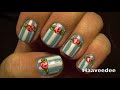 Vintage rose half moon nail art