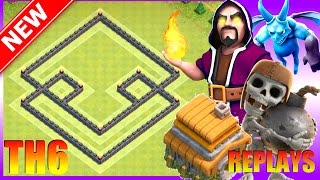 New BEST Th6 Trophy/War Base With REPLAYS +Proof | The Protector | Town Hall 6 (CoC) Clash of Clans