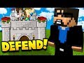 MY WIFE AND SON DEFEND THE CASTLE IN MINECRAFT BED WARS!!