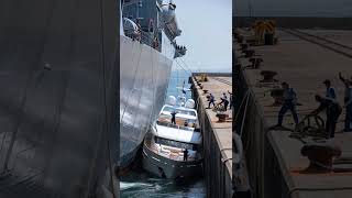 Military Ship Crushed A Yacht Against The Pier And Didnt Even Notice