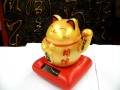 Japanese Oriental Lucky Waving Hand Solar Power Powered Money Cat Feng Shui