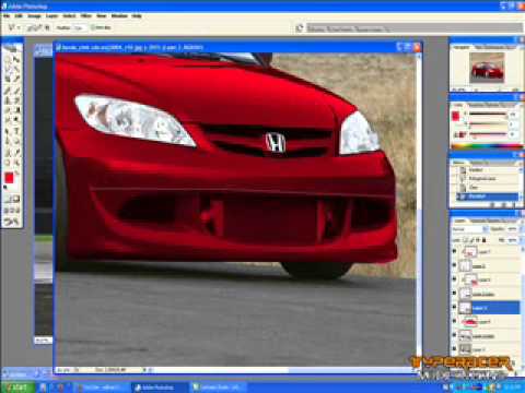 Virtual tuning of honda civic 2004 sedan using photoshop