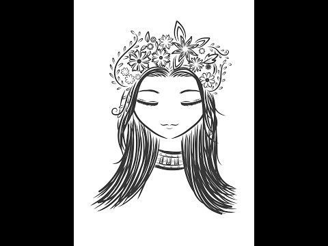 วาดภาพลายเส้นการ์ตูนผู้หญิง ด้วยโปรแกรม infinite painter