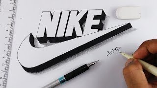 How to draw NIKE LOGO 3D step by step EASY for KIDS How to draw NIKE LOGO 3D step by step EASY for KIDS