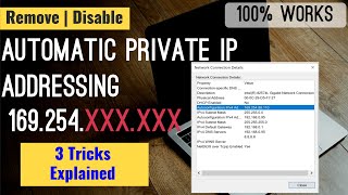 How To Disable The Apipa Autoconfiguration Ipv4 Address 169.254.X.x