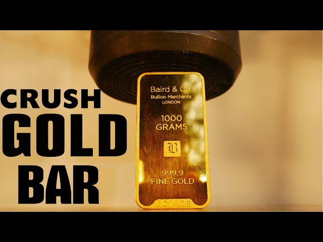 Crushing $40,000 Gold Bar With Big Hydraulic Press - Video
