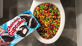 Will It Flush? - Skittles And Chocolate Cake