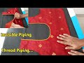 Invisible piping | Thread piping | Piping Neck | Blouse piping