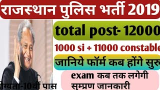 Rajasthan police exam date 2019 | rajasthan police vacancy 2019 | rajasthan police si & constable .