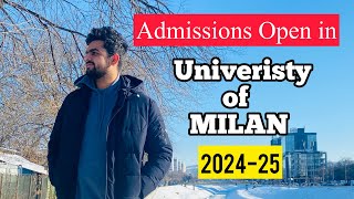 Admissions Open In University Of Milan 2024-25 Masters Programs Dsu Scholarship Study In Italy