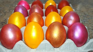 Как КРАСИВО Покрасить Яйца без Красителей на Пасху! Техника Покраски Золотых Яиц!