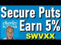 Secure your Puts on Schwab with the SWVXX Money Market Fund instead of Low Yield Bank Sweep Account