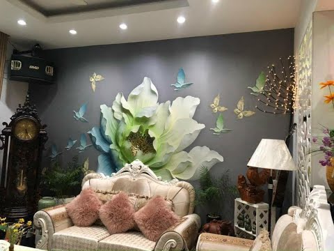 Tranh 3D,5D,8D dán tường Phòng Khách siêu nét - Mẫu Hoa Hiện Đại