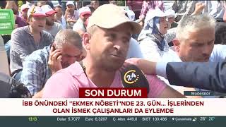 İsmek Işçilerinin Eylemi 23. Gününde İşçiler 24 Tvye Konuştu