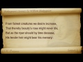 Видео Sonnet 001 by William Shakespeare