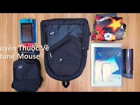 BỘ: Balo Laptop 15,6inch + Túi đeo chéo ipad + Bóp bút vải bố xước cao cấp Fortune Mouse B001