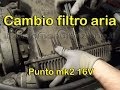 Cambio filtro aria motore fiat punto II 1.2 16V (air filter replacement sub)