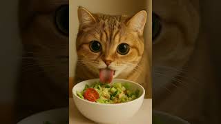 Eli The Cat - Eating Vegetable Salad
