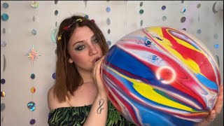 Asmr Blowing Popping Highly Inflated Balloons With Rubber Gloves Spit Painting
