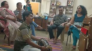 Swanand Karandikar accompanying on Dholki with Kavita Mehendale & Rahul Gole