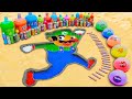How to make Rainbow Luigi with Orbeez, Balloons of Coca-Cola, Mtn Dew vs Mentos Fanta Underground