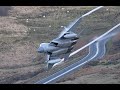 Awesome 4 x USAF F-15c Low Level in the Mach Loop Wales "Grim Reapers"