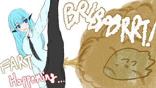 Girl Farts Happening When She Shows Standing Side Splits. Anime